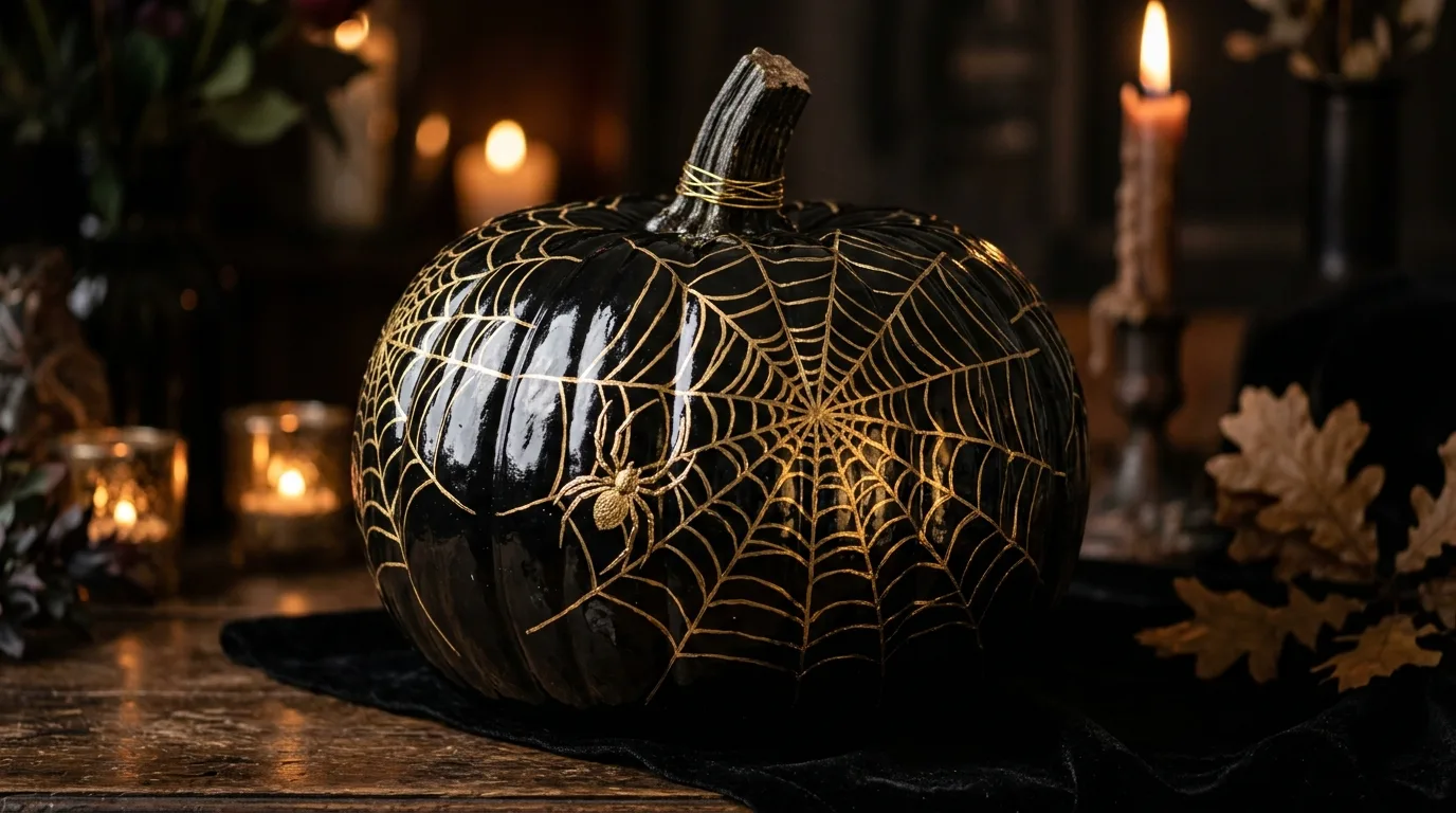 Try matte paint for a softer elevated finish inspiration for a painted pumpkin display.